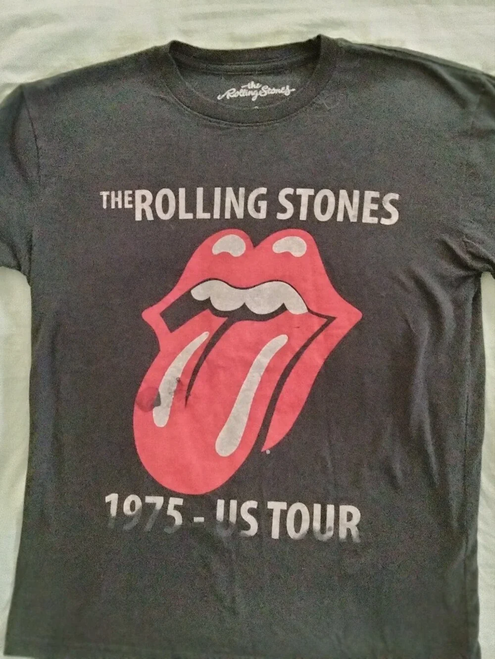Rolling Stones Kids Tee in Black with Red Tongue Graphic